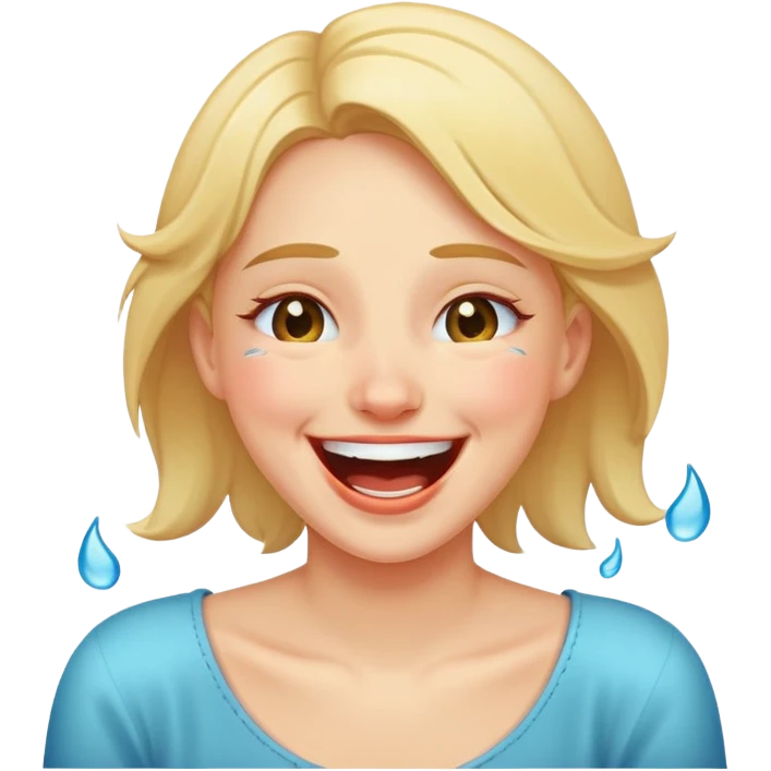 Girl laughing with tears emoji