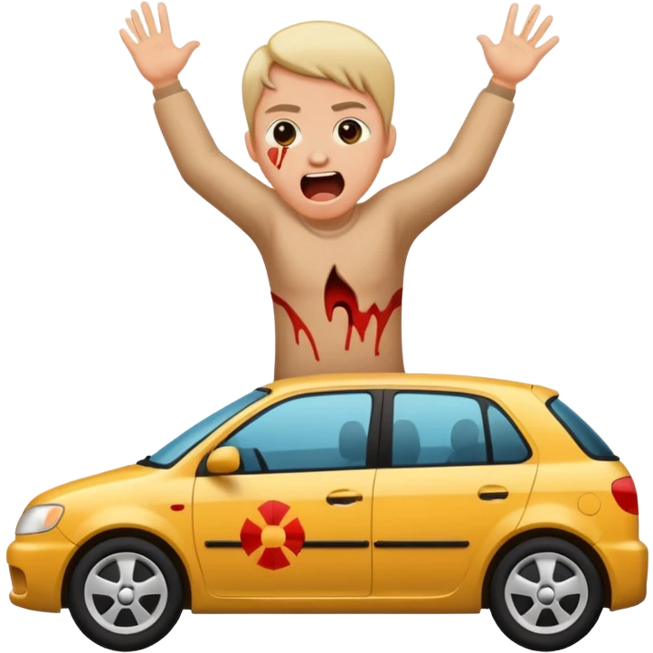 Person getting hit by car emoji