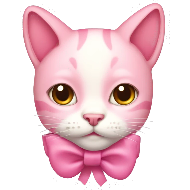 Here’s a cute pink cat with bows!  emoji