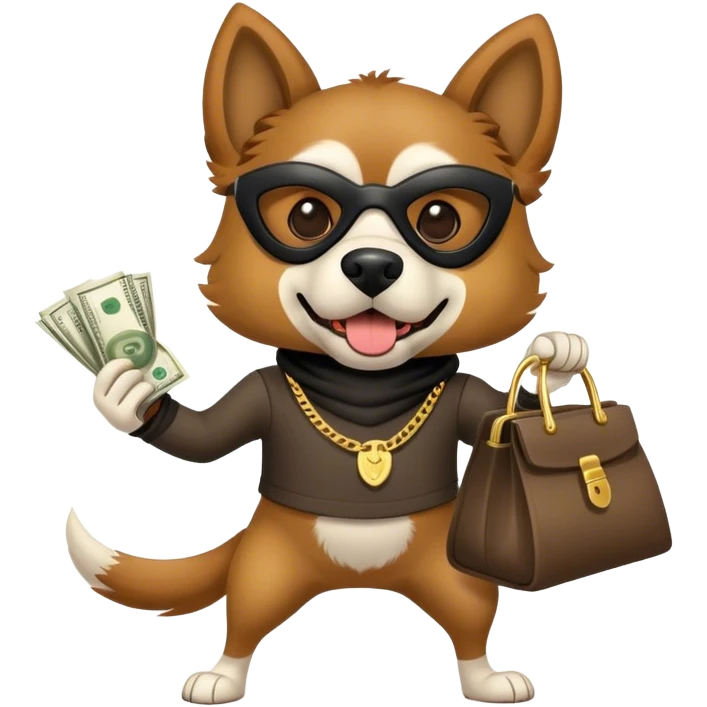 dog robbing a bank emoji
