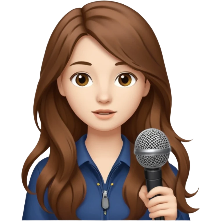 Singer Young woman – long hair, around 20s, holding microphone close emoji