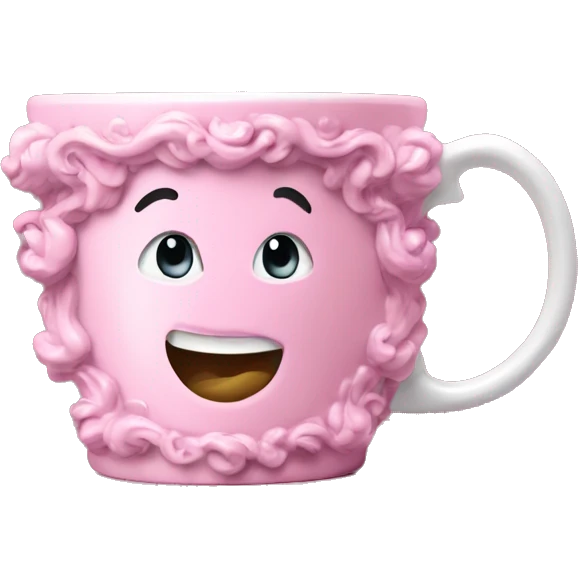 Rococo pink coffee mug  emoji