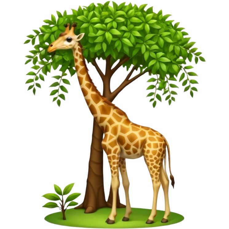 giraffe eating leaves from a tree emoji