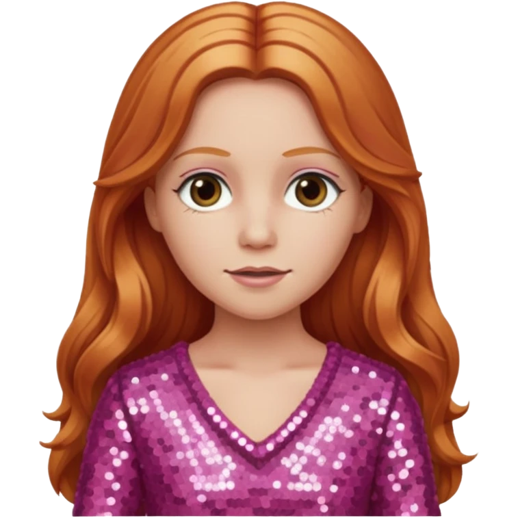 Carrie White from Carrie with long reddish blonde hair, pink sequin outfit  emoji