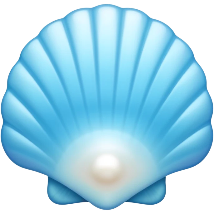 Light blue shell emoji, pearl texture, soft gradient, smooth curves, glossy finish emoji