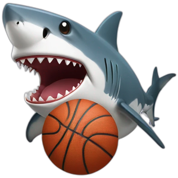 Shark eating basketball emoji