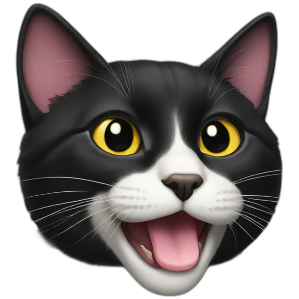 black cat with tongue out emoji