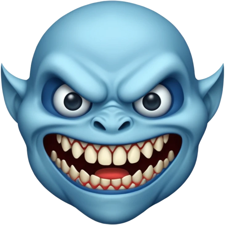 blue scary face thing emoji