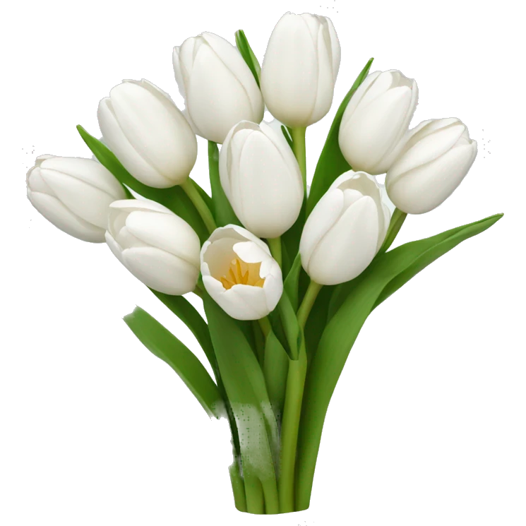 white tulip bouquet  emoji