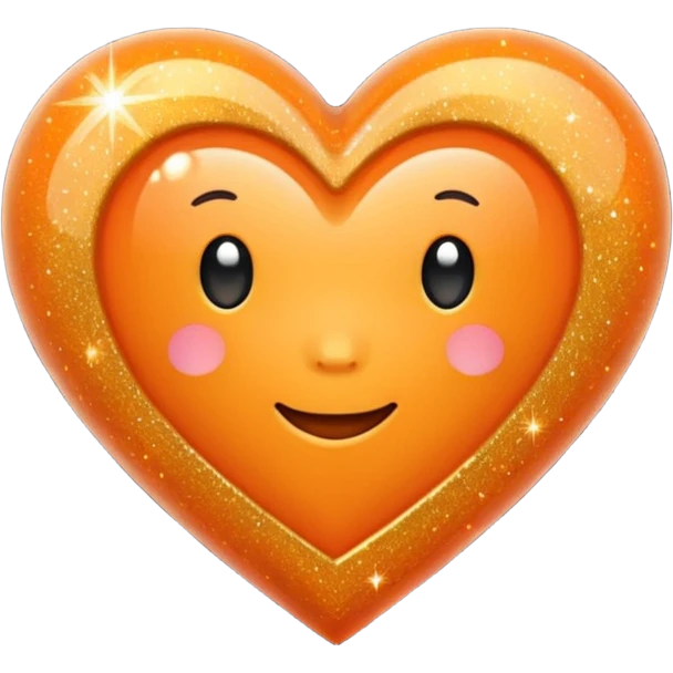 Orange heart with glitter emoji