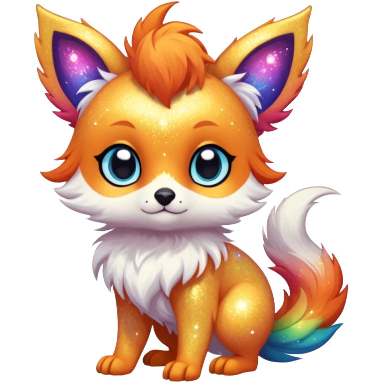 Cool cute Kawaii fantasy animal sparkle fursona Fionbri creature by griffsnuff & LiLaiRa & Falvie full body emoji