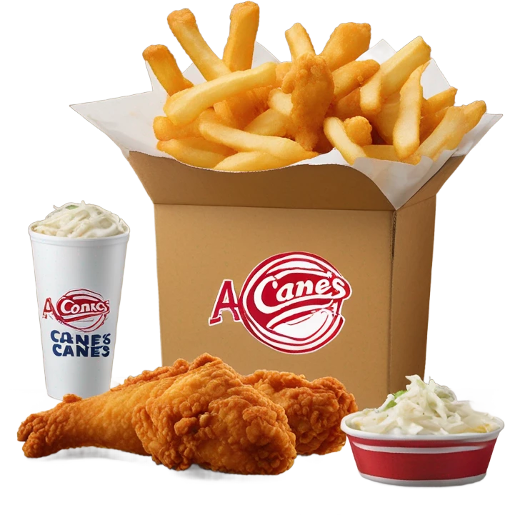 raising canes box combo with soda emoji
