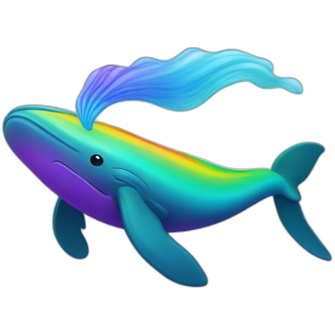 Rainbow color humpback whale emoji