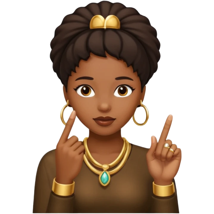 black girl with middle finger emoji
