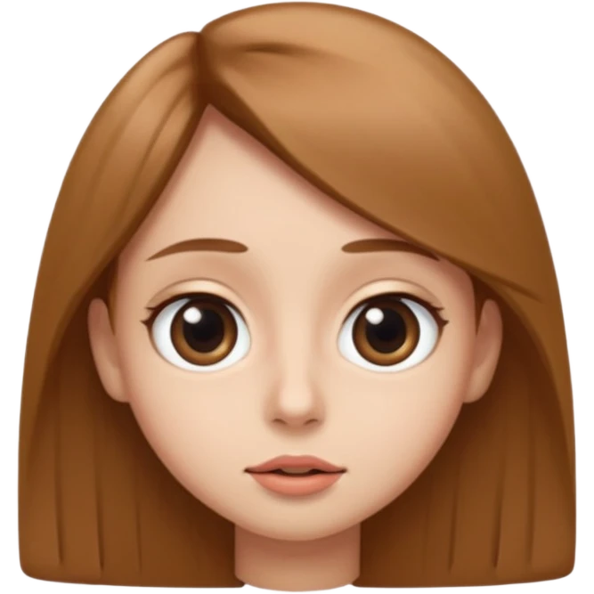 Big eyes and a straight line mouth emoji