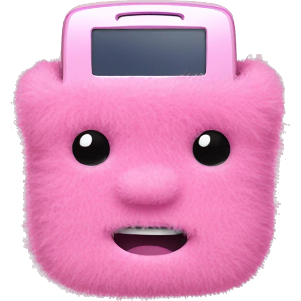 Pink fuzzy flip phone  emoji