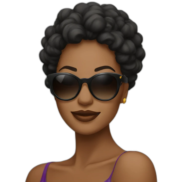 Beautiful Black women sunglasses emoji