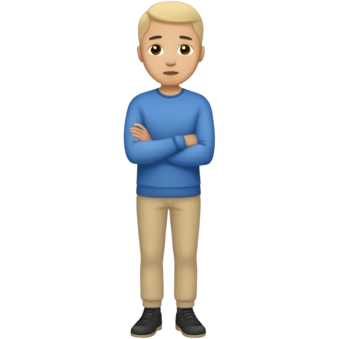 light skin man pensative, full body emoji