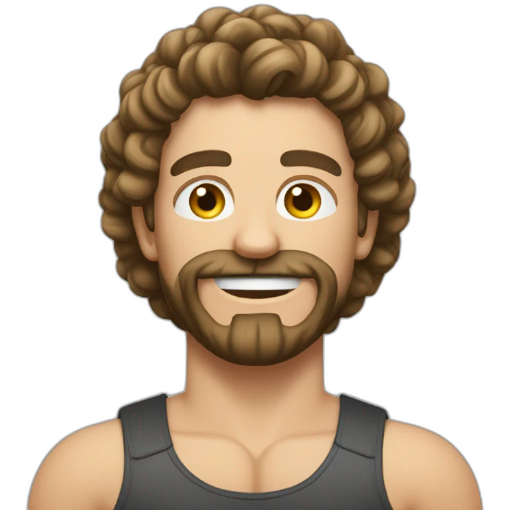 gymbro mit muskulösem Körper und  grauen haaren emoji