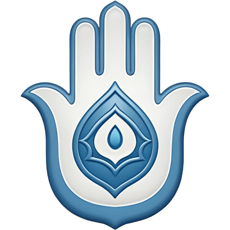 A very simple all-white hamsa emoji emoji