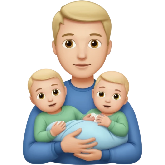 white man with three babies emoji