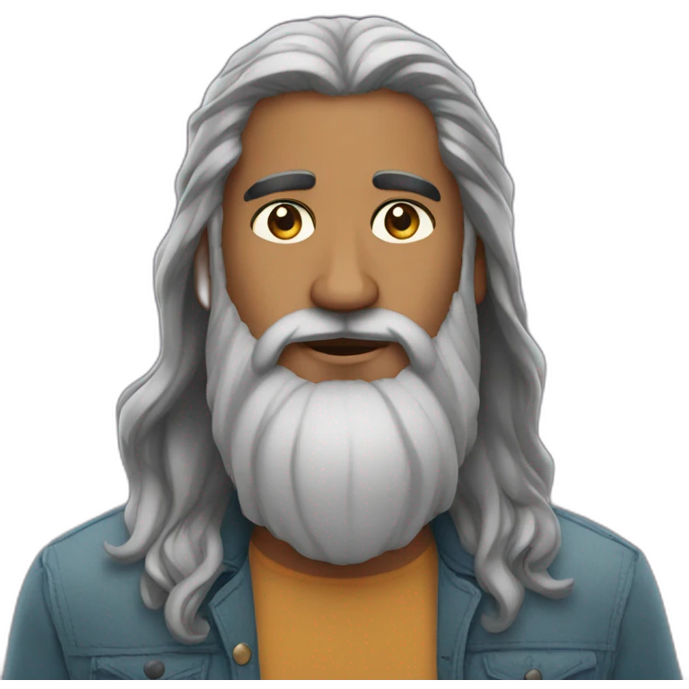 south asian man beard long hair emoji
