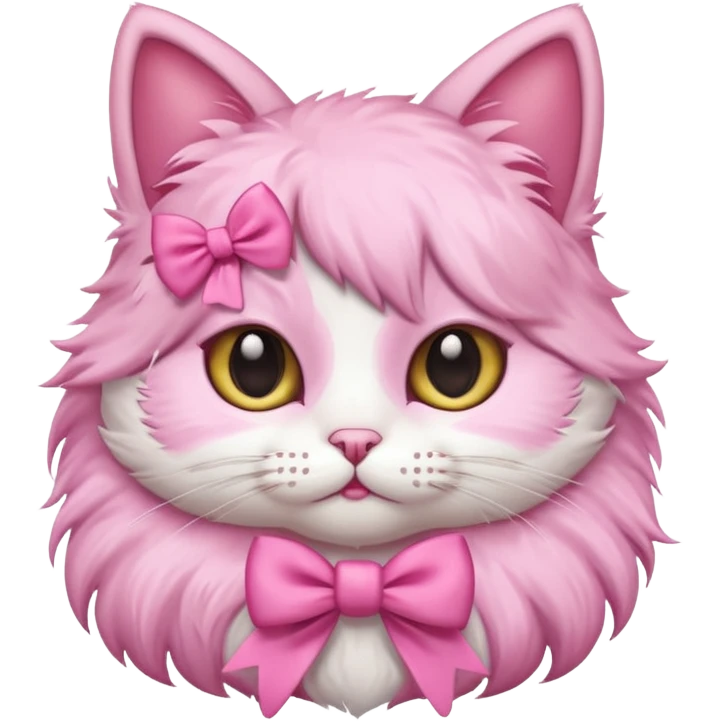 cute cat pink with bow emoji