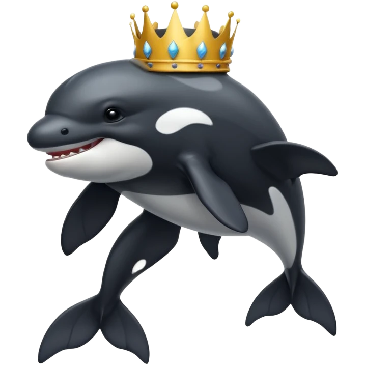 orca with muscles and crown emoji