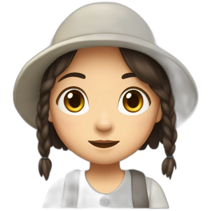 Fille Brune déguisée habillée en Totoro emoji