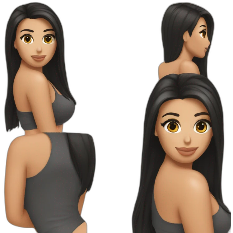 Kim kardashian with from behind emoji
