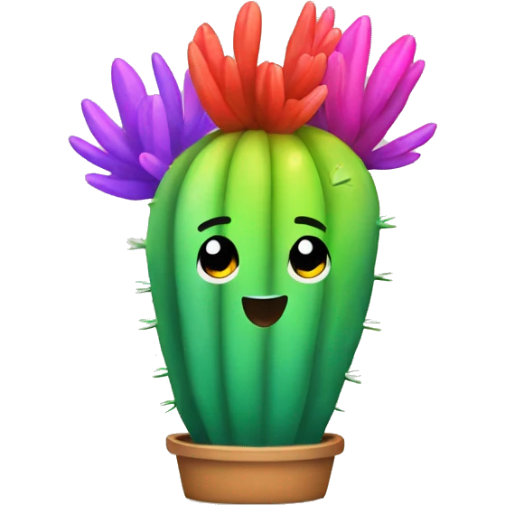 Rainbow cactus emoji
