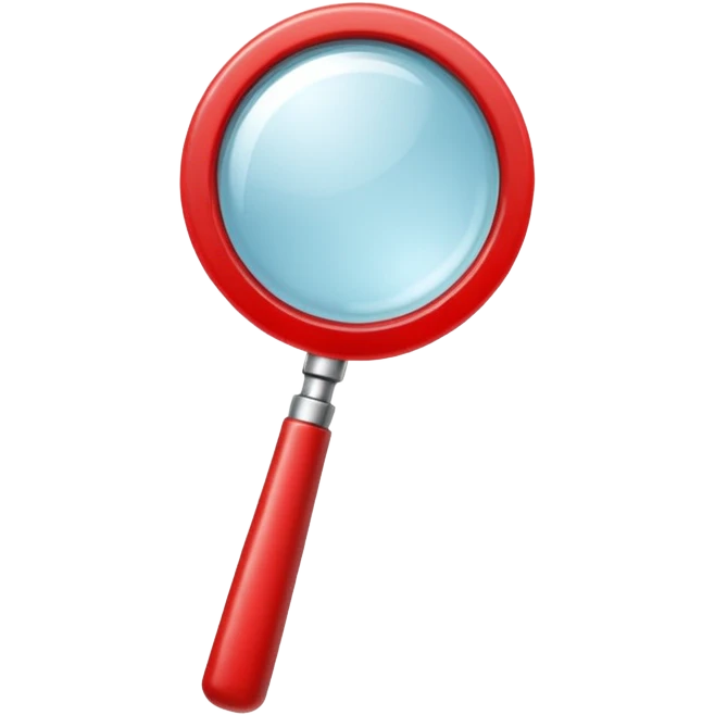RED Magnifying Glass emoji