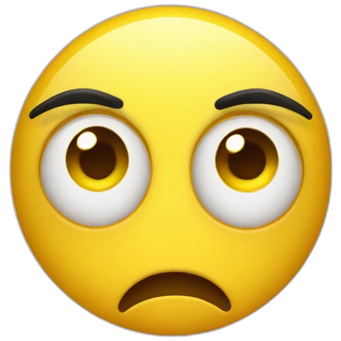 yellow emoji disgusted shocked, one eyebrow emoji
