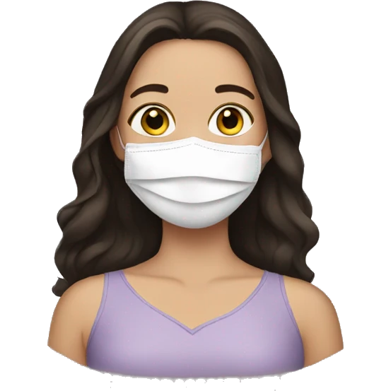 Brunette Girl with face mask  emoji