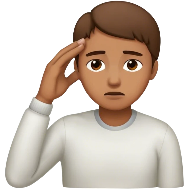 Me with hand on forehead like upset emoji