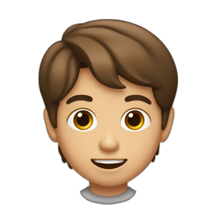 niño rubio con cabra café emoji
