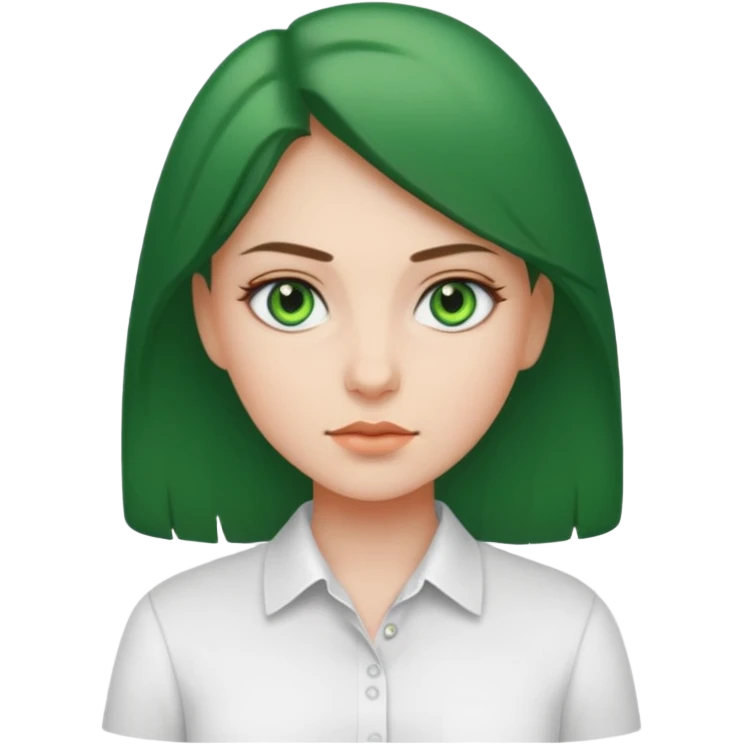green eyed, white shirt girl emoji
