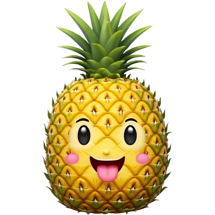 Pineapple winky face tongue out emoji
