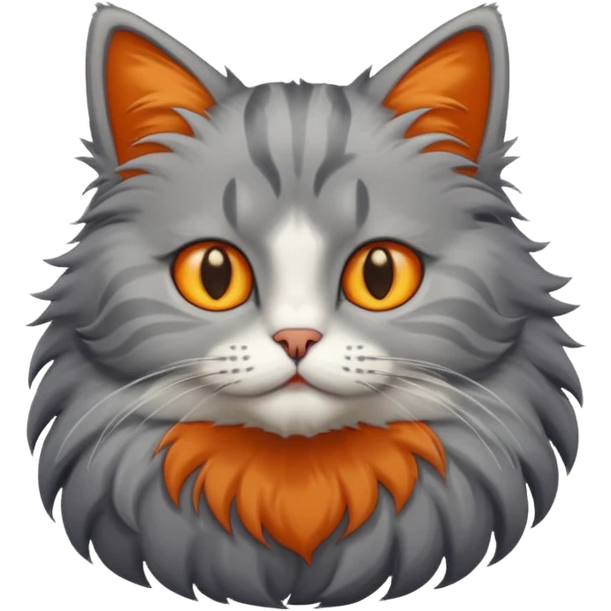 Grey orange cat emoji