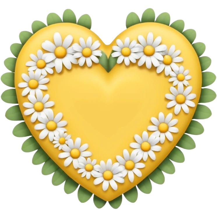 pastel heart with a soft daisy chain emoji