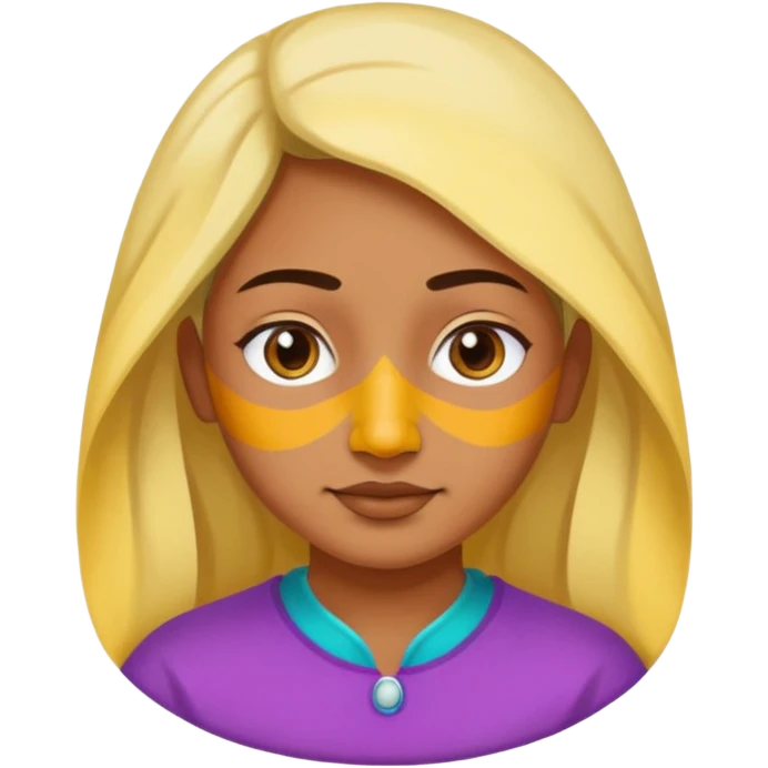 Paint on only nose, half body, ellipse shape face. emoji