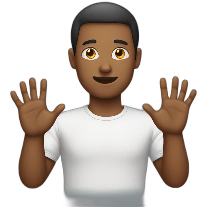 man extended his hands emoji