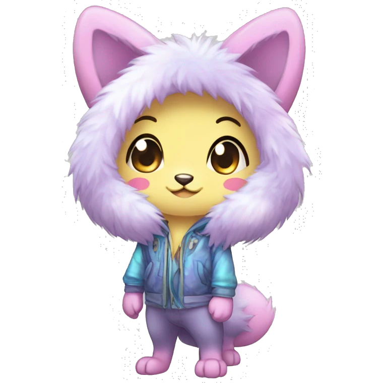  High quality detailed Cute Cool Kawaii stylish Pretty Chibi Fur-Sona Shiny Colorful Sparkly Fakemon Full Body emoji