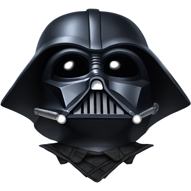 Darth Vader in front of his tie fighter emoji