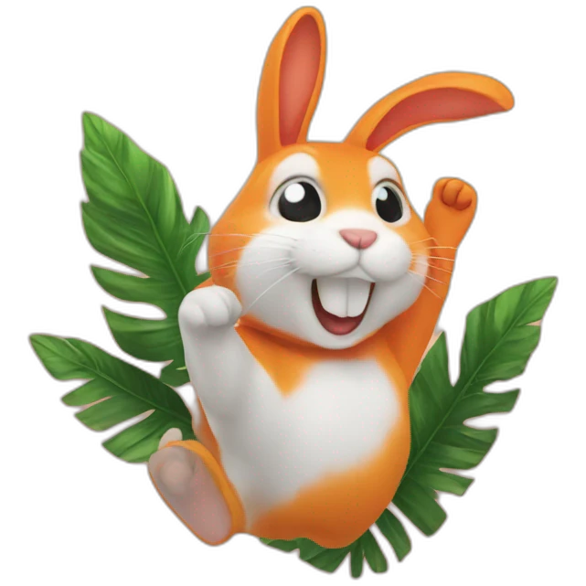orange rabbit on the palm emoji