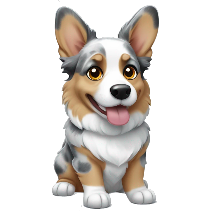 Blue Merle welsh corgi emoji