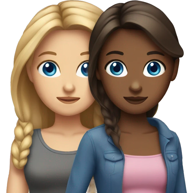 2 female best friends brunette blue eyes emoji