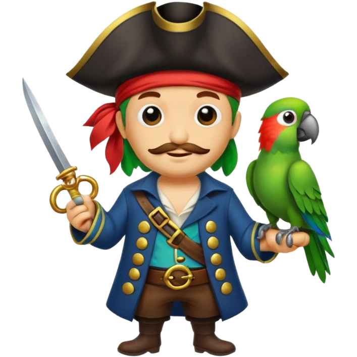 pirate and parrot emoji