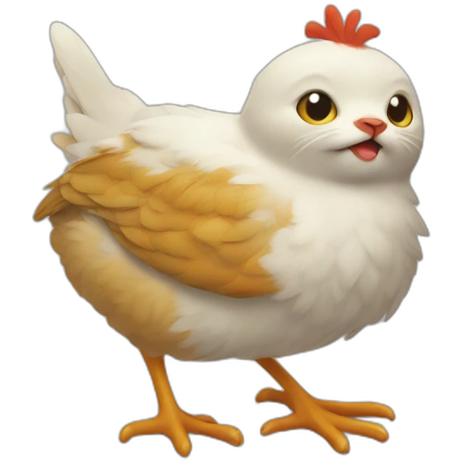 poussin et chat emoji