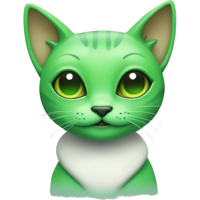 Cute green alien cat emoji